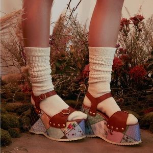 Dolls Kill Patchwork Platform Sandals Brand New